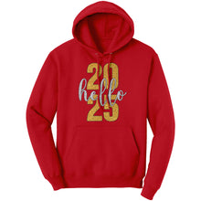 Load image into Gallery viewer, Hello 2025 Hoodie, New Year Hoodie, Happy New Year Hooded Sweatshirt, New Year 2025 Family Hoodie, Christmas Hoodie Christmas Gift For Her