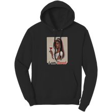 Load image into Gallery viewer, I_Am_Loved_Hoodie_Valentines_Womens_Hoo_Black_Front_Mockup.png
