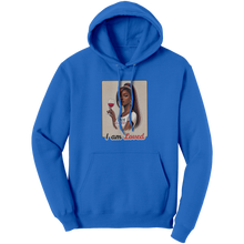 Load image into Gallery viewer, I_Am_Loved_Hoodie_Valentines_Womens_Hoo_Royal_Front_Mockup.png