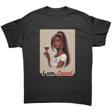 Load image into Gallery viewer, I_Am_Loved_Shirt_Valentines_Womens_Tshi_Black_Front_Mockup.png