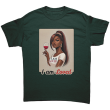 Load image into Gallery viewer, I_Am_Loved_Shirt_Valentines_Womens_Tshi_Forest_Green_Mockup.png