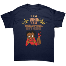 Load image into Gallery viewer, I_Am_Who_I_Am_Shirt_Your_Approval_Is_No_Navy_Front_Mockup.png