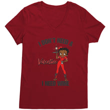 Load image into Gallery viewer, I Dont Need A Valentine Shirt, Valentine Vneck, Betty Boop Shirt, Betty Boop Valentine Womens Shirt, Womens Clothing, Valentine Gift For Her