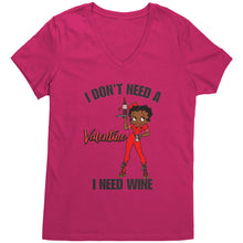 Load image into Gallery viewer, I Dont Need A Valentine Shirt, Valentine Vneck, Betty Boop Shirt, Betty Boop Valentine Womens Shirt, Womens Clothing, Valentine Gift For Her