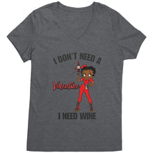 Load image into Gallery viewer, I Dont Need A Valentine Shirt, Valentine Vneck, Betty Boop Shirt, Betty Boop Valentine Womens Shirt, Womens Clothing, Valentine Gift For Her