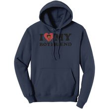 Load image into Gallery viewer, I Love My Boyfriend Hoodie, Cute Valentine Hoodie I Heart My Boyfriend Hoodie Valentines Day Hoodie Valentines Gift For Her Anniversary Gift