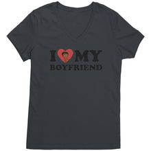 Load image into Gallery viewer, I Love My Boyfriend Shirt, Valentine Shirt, I Heart My Boyfriend Shirt, Valentine's Day Vneck, Valentine Gift For Girlfriend Shirt Vneck