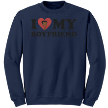 Load image into Gallery viewer, I Love My Boyfriend Sweatshirt, Valentine Sweatshirt, I Heart My Boyfriend Sweatshirt, Valentines Womens Sweatshirt, Valentines Gift For Her