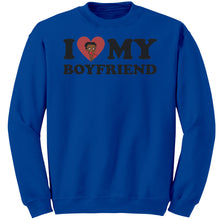 Load image into Gallery viewer, I Love My Boyfriend Sweatshirt, Valentine Sweatshirt, I Heart My Boyfriend Sweatshirt, Valentines Womens Sweatshirt, Valentines Gift For Her