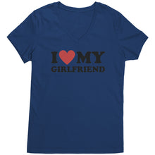 Load image into Gallery viewer, I Love My Girlfriend Shirt, Valentine Shirt, I Heart My Girlfriend Shirt, Valentine's Day Tshirt, Valentine Gift For Boyfriend Shirt Vneck