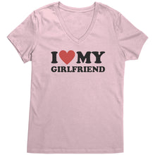 Load image into Gallery viewer, I Love My Girlfriend Shirt, Valentine Shirt, I Heart My Girlfriend Shirt, Valentine's Day Tshirt, Valentine Gift For Boyfriend Shirt Vneck