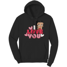 Load image into Gallery viewer, I_Love_You_Betty_Boop_Hoodie_I_Love_You_Black_Front_Mockup.png