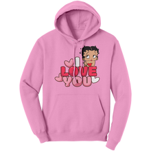Load image into Gallery viewer, I_Love_You_Betty_Boop_Hoodie_I_Love_You_Light_Pink_Front_Mockup.png