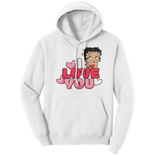 Load image into Gallery viewer, I_Love_You_Betty_Boop_Hoodie_I_Love_You_White_Front_Mockup.png
