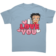 Load image into Gallery viewer, I_Love_You_Betty_Boop_Shirt_Cute_Betty__Light_Blue_Front_Mockup.png