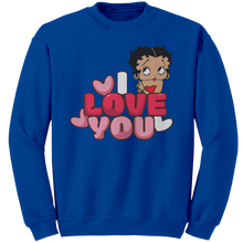 Load image into Gallery viewer, I_Love_You_Betty_Boop_Sweatshirt_I_Love__Royal_Mockup.png