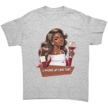 Load image into Gallery viewer, I_Woke_Up_Like_This_Shirt_Womens_Graphi_Ash_Grey_Front_Mockup.png