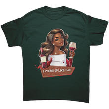 Load image into Gallery viewer, I_Woke_Up_Like_This_Shirt_Womens_Graphi_Forest_Green_Mockup.png