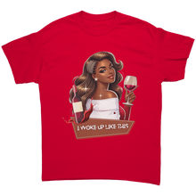 Load image into Gallery viewer, I_Woke_Up_Like_This_Shirt_Womens_Graphi_Red_Front_Mockup.png