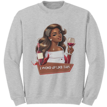 Load image into Gallery viewer, I_Woke_Up_Like_This_Sweatshirt_Womens_G_Ash_Mockup.png