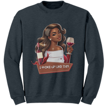 Load image into Gallery viewer, I_Woke_Up_Like_This_Sweatshirt_Womens_G_Dark_Heather_Mockup.png