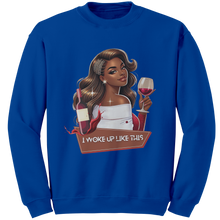 Load image into Gallery viewer, I_Woke_Up_Like_This_Sweatshirt_Womens_G_Royal_Mockup.png
