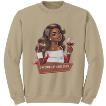 Load image into Gallery viewer, I_Woke_Up_Like_This_Sweatshirt_Womens_G_Sand_Mockup.png