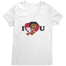 Load image into Gallery viewer, I love You Betty Boop Vneck, I Love You Shirt, Cute Betty Boop Shirt Christmas Gifts For Her, Black Betty Boop Design Womens Vneck Shirt