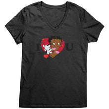 Load image into Gallery viewer, I love You Betty Boop Vneck, I Love You Shirt, Cute Betty Boop Shirt Christmas Gifts For Her, Black Betty Boop Design Womens Vneck Shirt