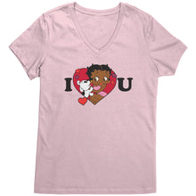 Load image into Gallery viewer, I love You Betty Boop Vneck, I Love You Shirt, Cute Betty Boop Shirt Christmas Gifts For Her, Black Betty Boop Design Womens Vneck Shirt
