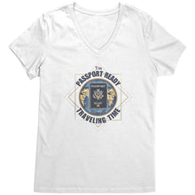 Load image into Gallery viewer, I'm Passport Ready Traveling Time V-neck Shirt, World Traveler Vneck Shirt, Vacation Shirt, Travel Gifts For Her, Travel Christmas Gifts
