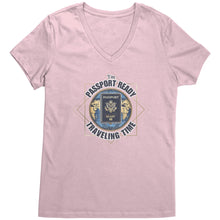 Load image into Gallery viewer, I'm Passport Ready Traveling Time V-neck Shirt, World Traveler Vneck Shirt, Vacation Shirt, Travel Gifts For Her, Travel Christmas Gifts