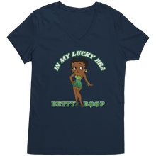 Load image into Gallery viewer, In_My_Lucky_Era_Vneck_Betty_Boop_Shirt_New_Navy_Mockup.png