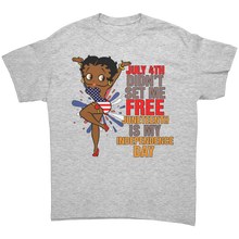 Load image into Gallery viewer, Juneteenth_Freedom_Shirt_Black_Girl_Mag_Ash_Grey_Front_Mockup.png