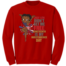 Load image into Gallery viewer, Juneteenth_Freedom_Sweatshirt_Black_Gir_Red_Mockup.png