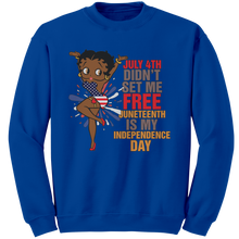 Load image into Gallery viewer, Juneteenth_Freedom_Sweatshirt_Black_Gir_Royal_Mockup.png