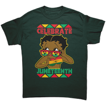 Load image into Gallery viewer, Juneteenth_Shirt_Betty_Boop_Shirt_Cele_Forest_Green_Mockup.png