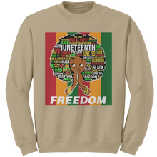 Load image into Gallery viewer, Juneteenth_Sweatshirt_Freedom_Sweatshir_Sand_Mockup.png