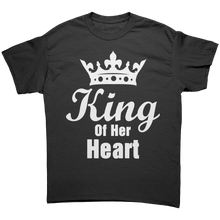 Load image into Gallery viewer, King_of_Her_Heart_Shirt_Queen_of_His_Hea_Black_Front_Mockup.png