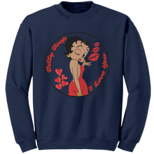 Load image into Gallery viewer, Love_Betty_Boop_Sweatshirt_Love_Sweatsh_Navy_Mockup.png