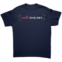 Load image into Gallery viewer, Luxury_Travel_Shirt_For_Women_Cute_Trav_Navy_Front_Mockup.png