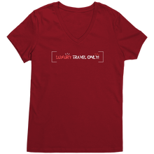 Load image into Gallery viewer, Luxury_Travel_Shirt_For_Women_Vacation_V_Classic_Red_Mockup.png