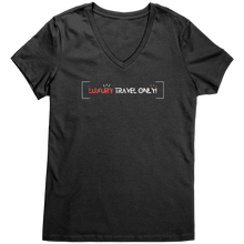 Load image into Gallery viewer, Luxury_Travel_Shirt_For_Women_Vacation_V_Jet_Black_Mockup.png