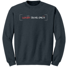 Load image into Gallery viewer, Luxury_Travel_Sweatshirt_For_Women_Cute_Dark_Heather_Mockup.png