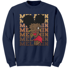 Load image into Gallery viewer, Melanin_Sweatshirt_Black_Betty_Boop_Swe_Navy_Mockup.png