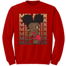 Load image into Gallery viewer, Melanin_Sweatshirt_Black_Betty_Boop_Swe_Red_Mockup.png