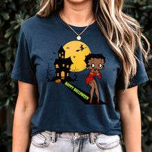 Load image into Gallery viewer, Betty Boop Shirt, Cute Betty Boop Halloween Shirt, Spooky Season Shirt, Halloween Gift For Her Betty Boop Womens Shirt Funny Halloween Shirt