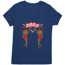 Load image into Gallery viewer, New Year 2025 Betty Boop Design Shirt, Betty Boop Vneck, 2025 Shirt, New Year Shirt, Womens V-Neck, Christmas Shirt, Christmas Gift For Her