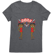 Load image into Gallery viewer, New Year 2025 Betty Boop Design Shirt, Betty Boop Vneck, 2025 Shirt, New Year Shirt, Womens V-Neck, Christmas Shirt, Christmas Gift For Her