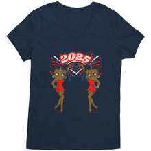 Load image into Gallery viewer, New Year 2025 Betty Boop Design Shirt, Betty Boop Vneck, 2025 Shirt, New Year Shirt, Womens V-Neck, Christmas Shirt, Christmas Gift For Her